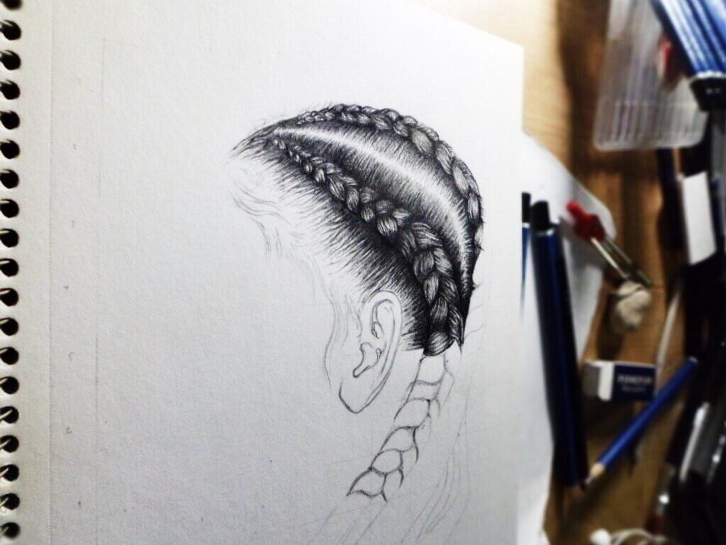 Hair Sketches and Pencil Art